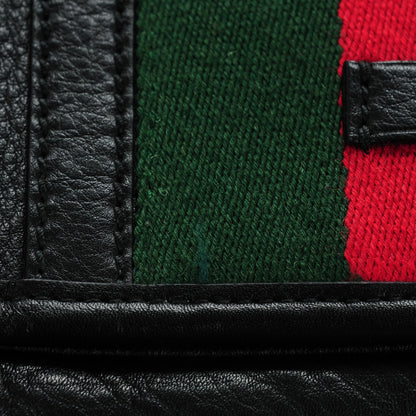 Gucci Calfskin Web Large Flap Messenger Bag Black 8 of 8