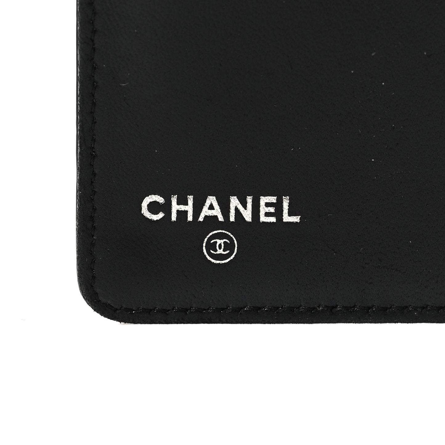 Patent Calfskin Lucky Symbols Yen Wallet Black