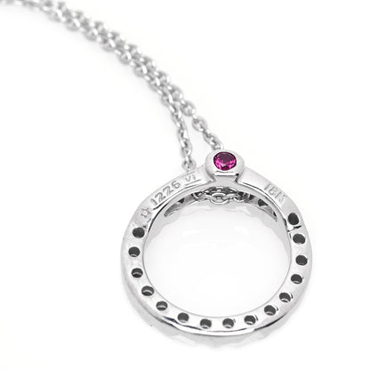 Roberto Coin 18K White Gold Diamond Extra Small Circle Pendant Necklace 5 of 5