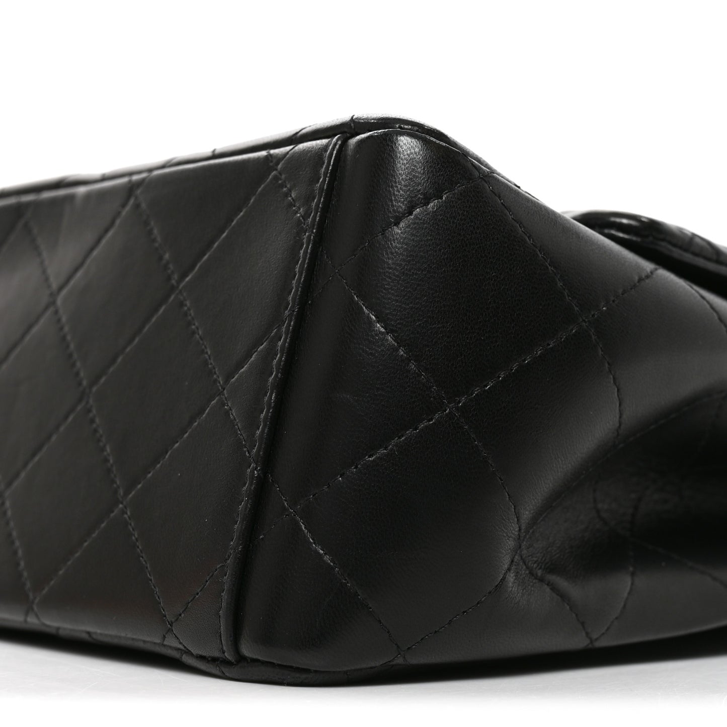 Lambskin Quilted Maxi Double Flap Black