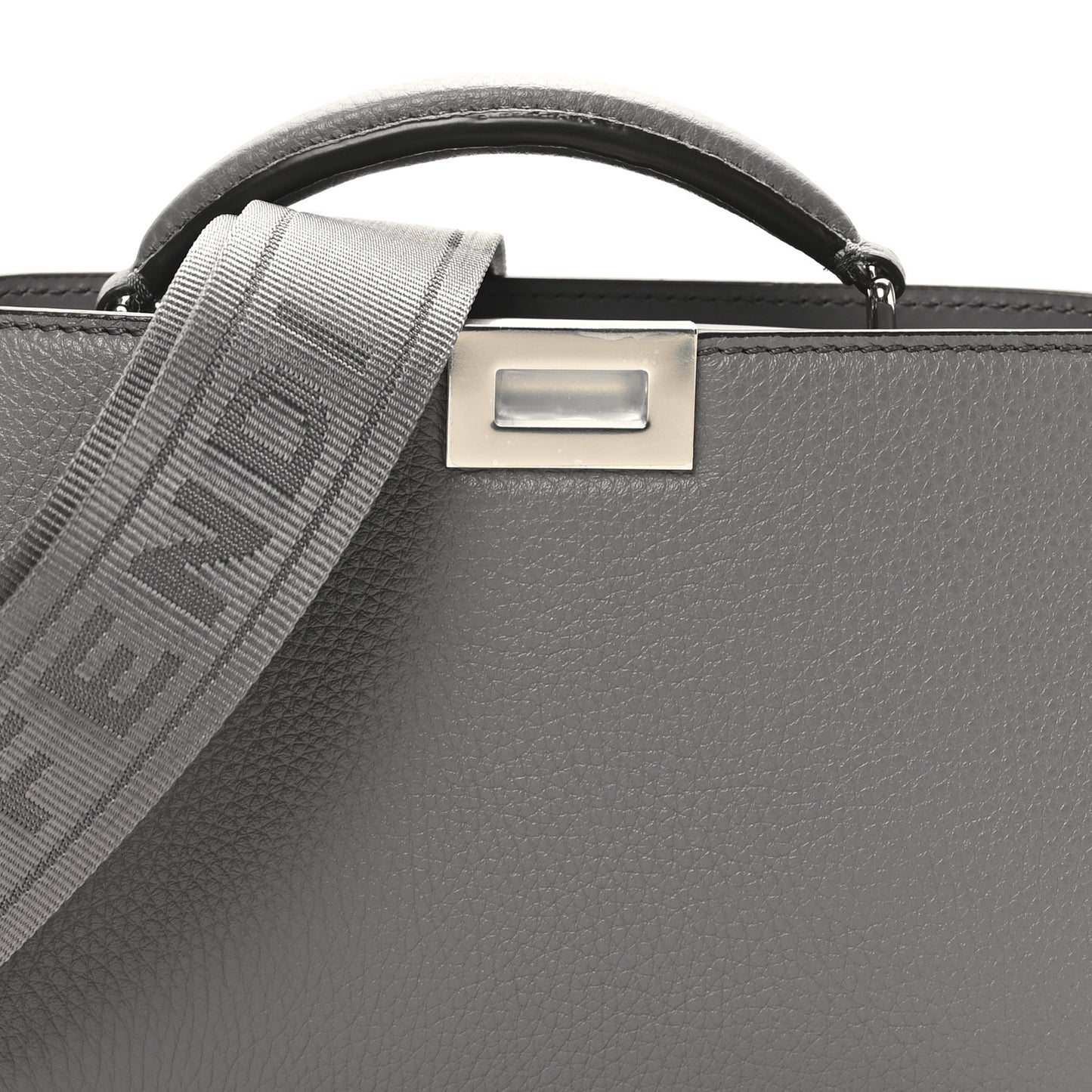 Cuoio Romano Vitello Cover Bi-Color Peekaboo I See U X Cross Satchel Acciaio Pisello