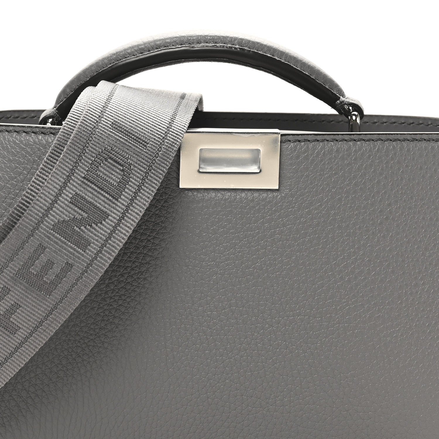 Fendi Cuoio Romano Vitello Cover Bi-Color Peekaboo I See U X Cross Satchel Acciaio Pisello 8 of 10