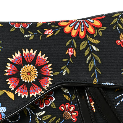 Christian Dior Canvas Floral Saddle Bag Black 8 of 10