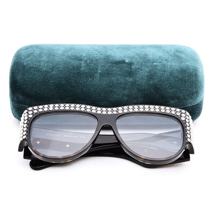 Gucci Acetate Crystal Oversize Hollywood Forever Sunglasses GG0144S Tortoiseshell 7 of 7