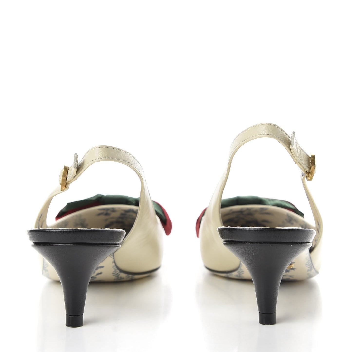 Malaga Kid Web Bow Jane Low Heel Slingback Pumps 36 Off White
