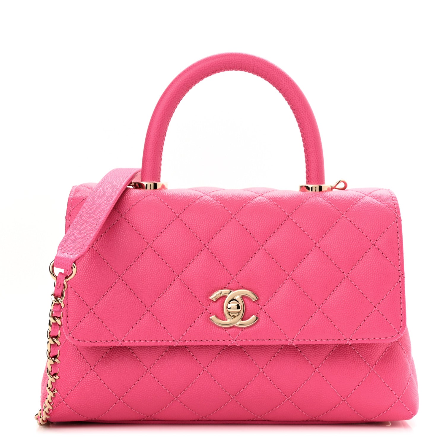 Chanel Caviar Quilted Mini Coco Handle Flap Rose 1 of 10