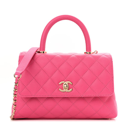 Chanel Caviar Quilted Mini Coco Handle Flap Rose 1 of 10