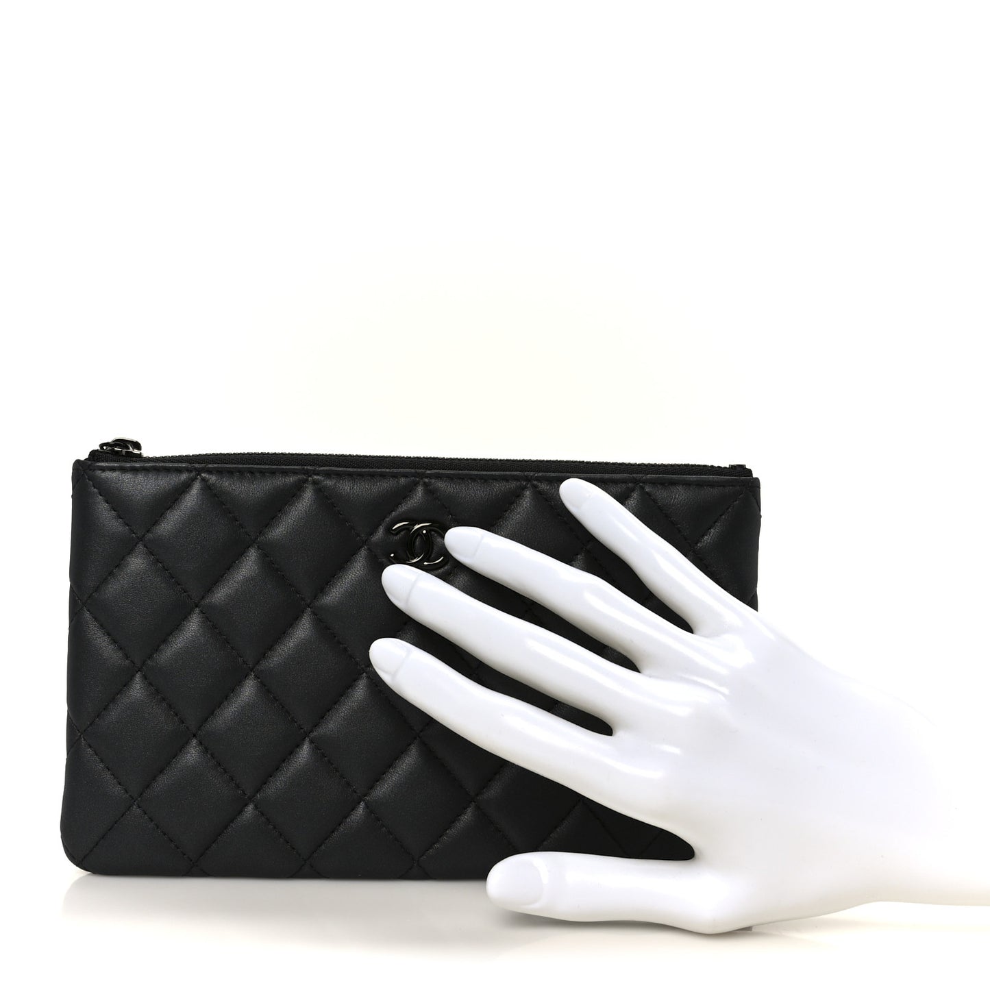 Pearly Lambskin Quilted Cosmetic Case So Black