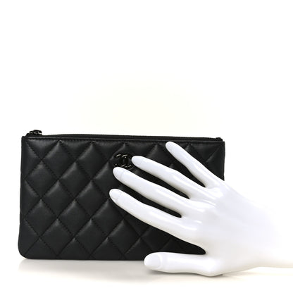 Chanel Pearly Lambskin Quilted Cosmetic Case So Black 2 of 9