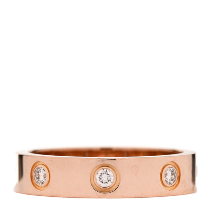 Cartier 18K Pink Gold 8 Diamond 4mm LOVE Wedding Band Ring 49 5 3 of 4