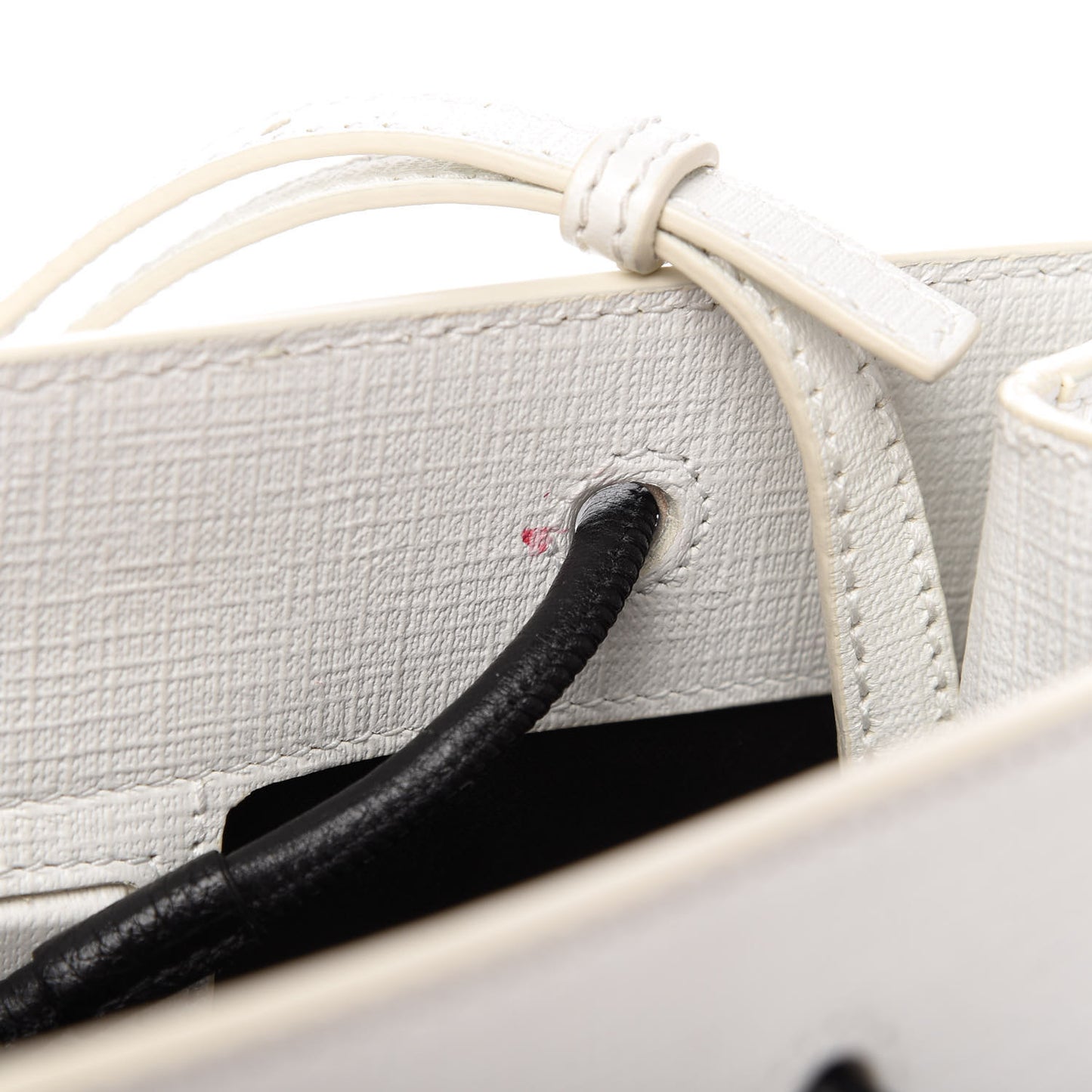 Calfskin Small Logo North South Shopping Tote White