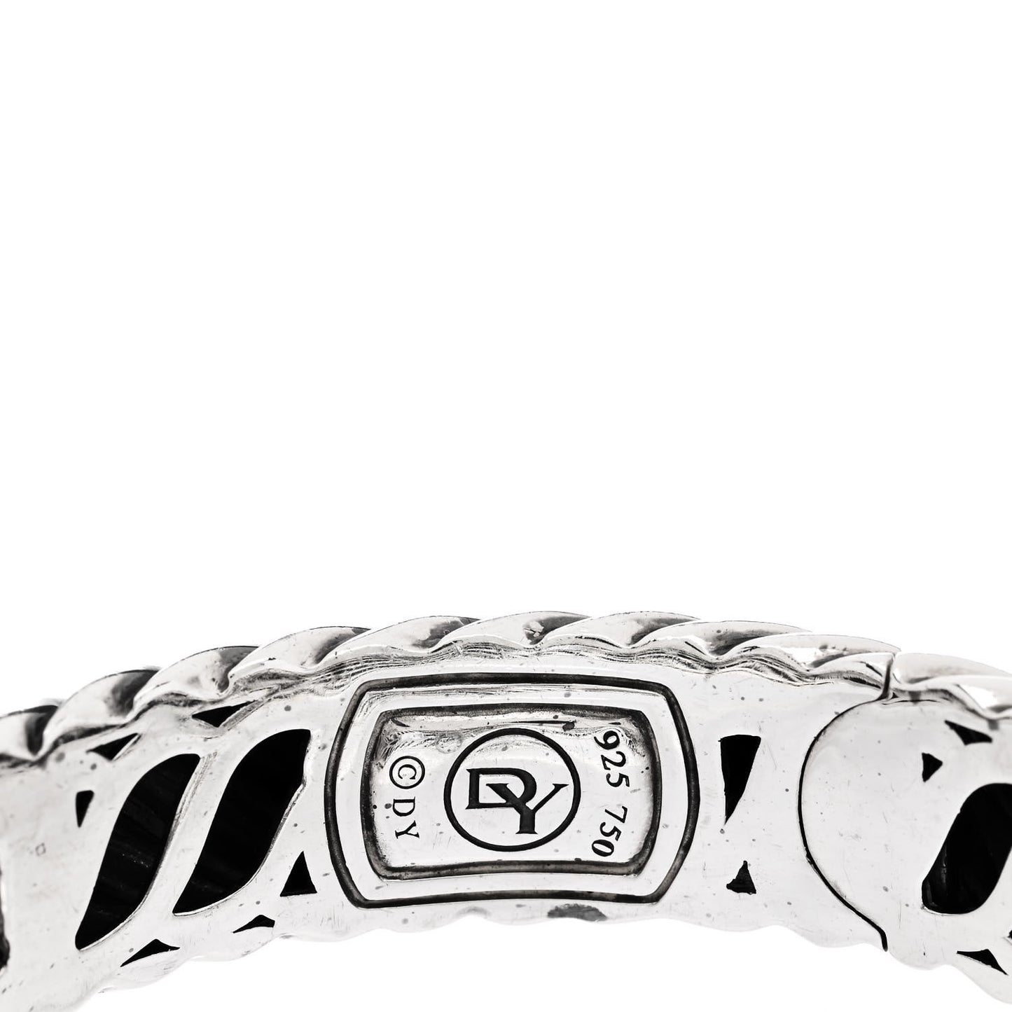 Sterling Silver 18K Yellow Gold 15mm Cable Buckle Bracelet
