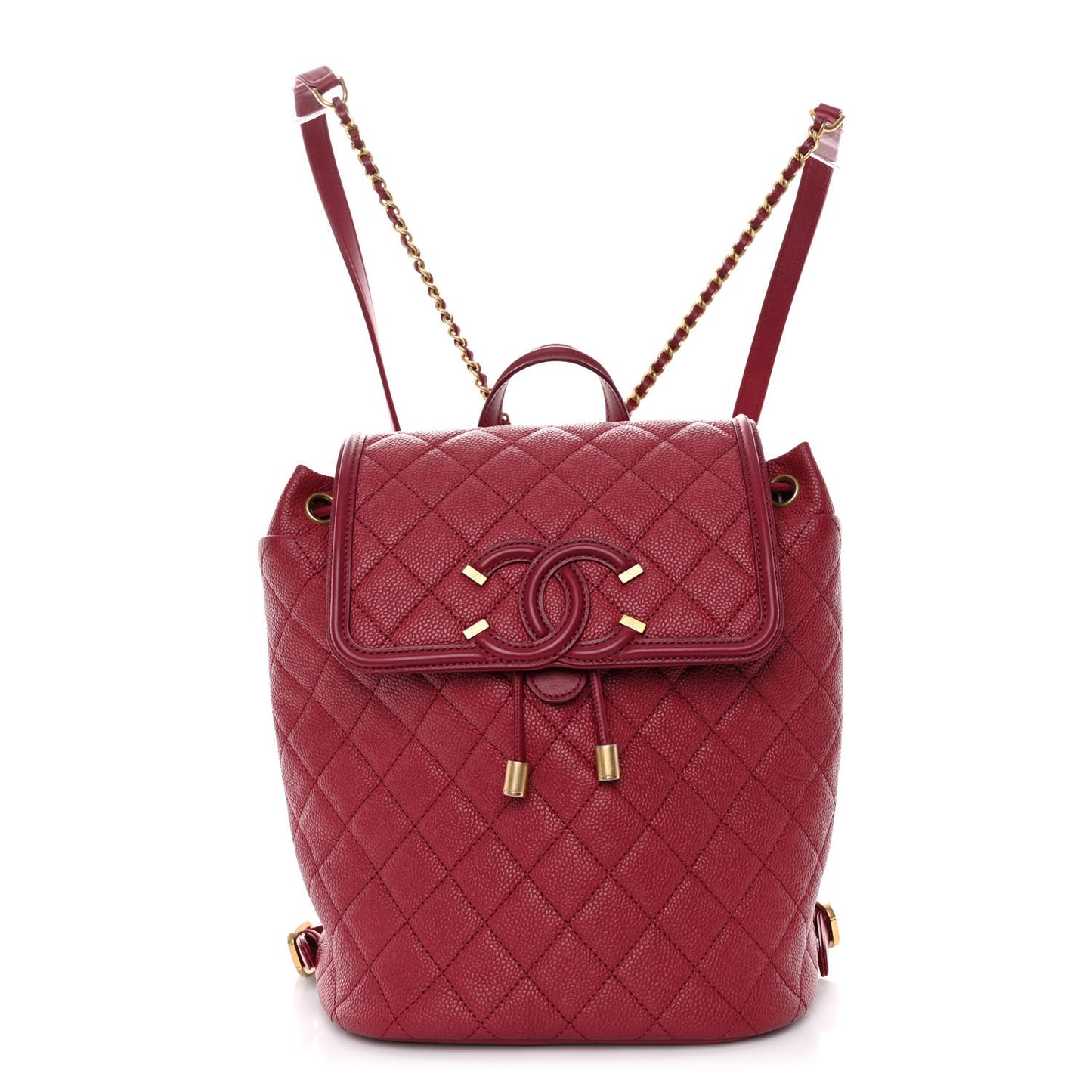 Caviar Quilted Filigree Backpack Dark Pink
