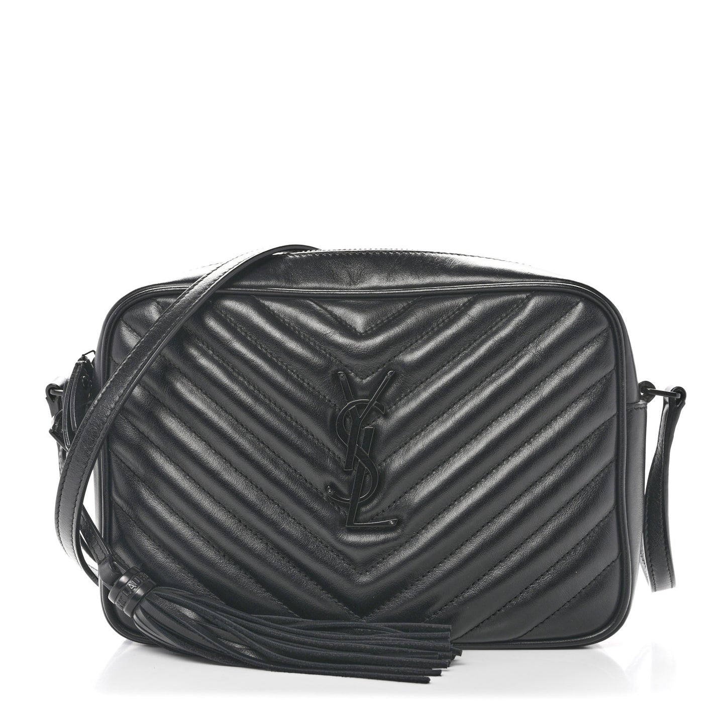 Calfskin Matelasse Monogram Monochrome Lou Camera Bag Black