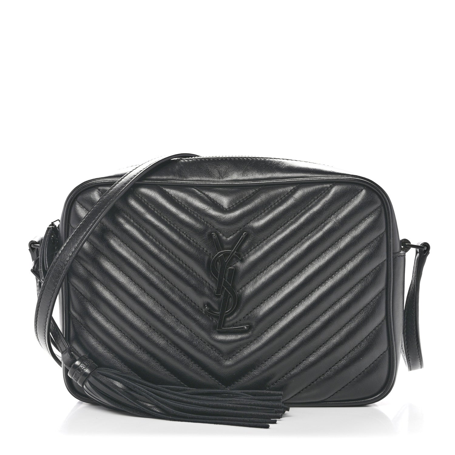 Saint Laurent Calfskin Matelasse Monogram Monochrome Lou Camera Bag Black 1 of 12