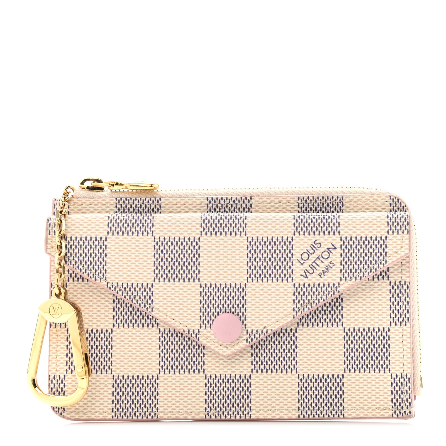 Damier Azur Recto Verso Card Holder Rose Ballerine