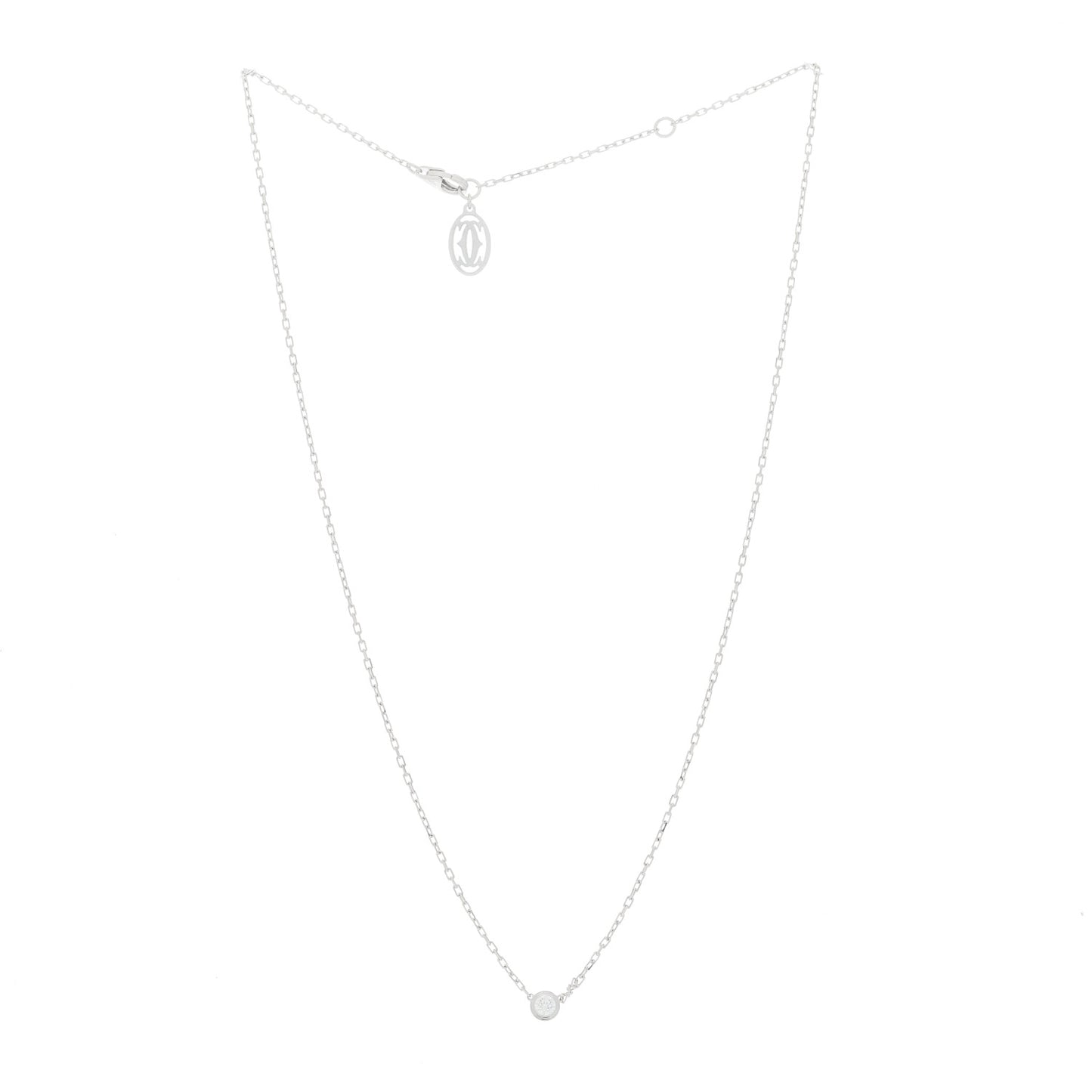 18K White Gold Diamond SM D'Amour Pendant Necklace