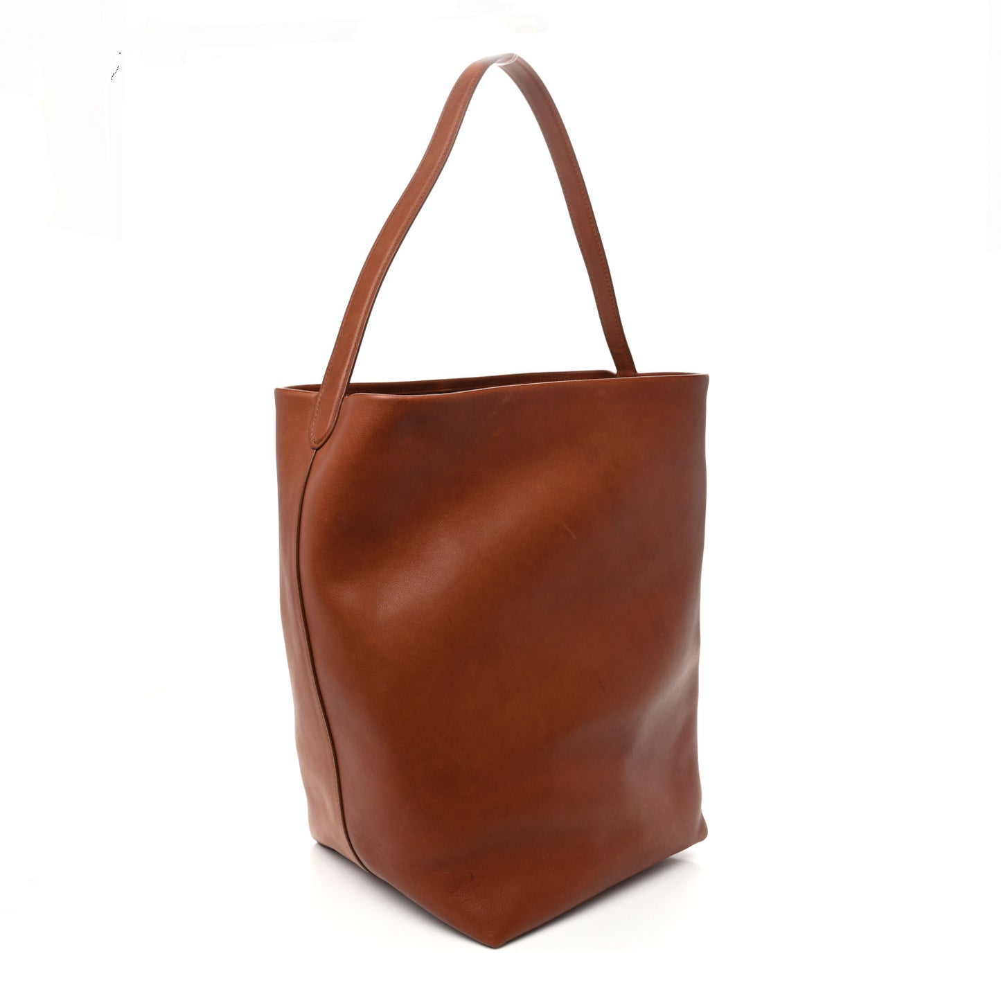 Polished Saddle Calfskin Large N/S Park Tote Dark Cuir