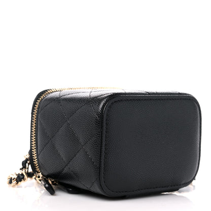 Chanel Caviar Quilted Mini Vanity Case With Chain Black 4 of 10