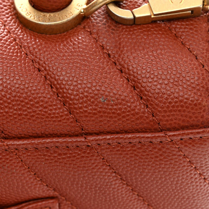 Chanel Caviar Chevron Quilted Small Coco Handle Flap Dark Orange 12 of 12