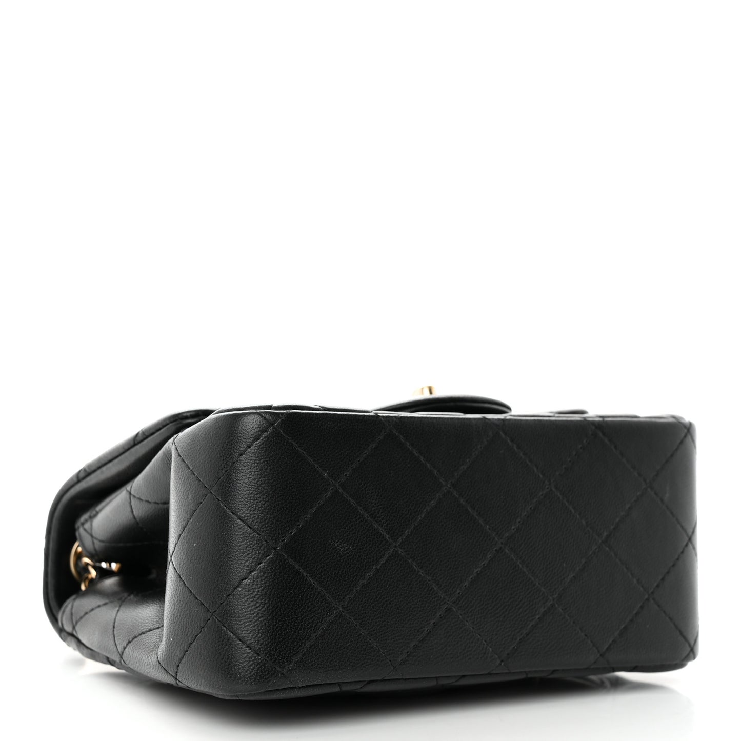 Lambskin Quilted Mini Square Flap Black