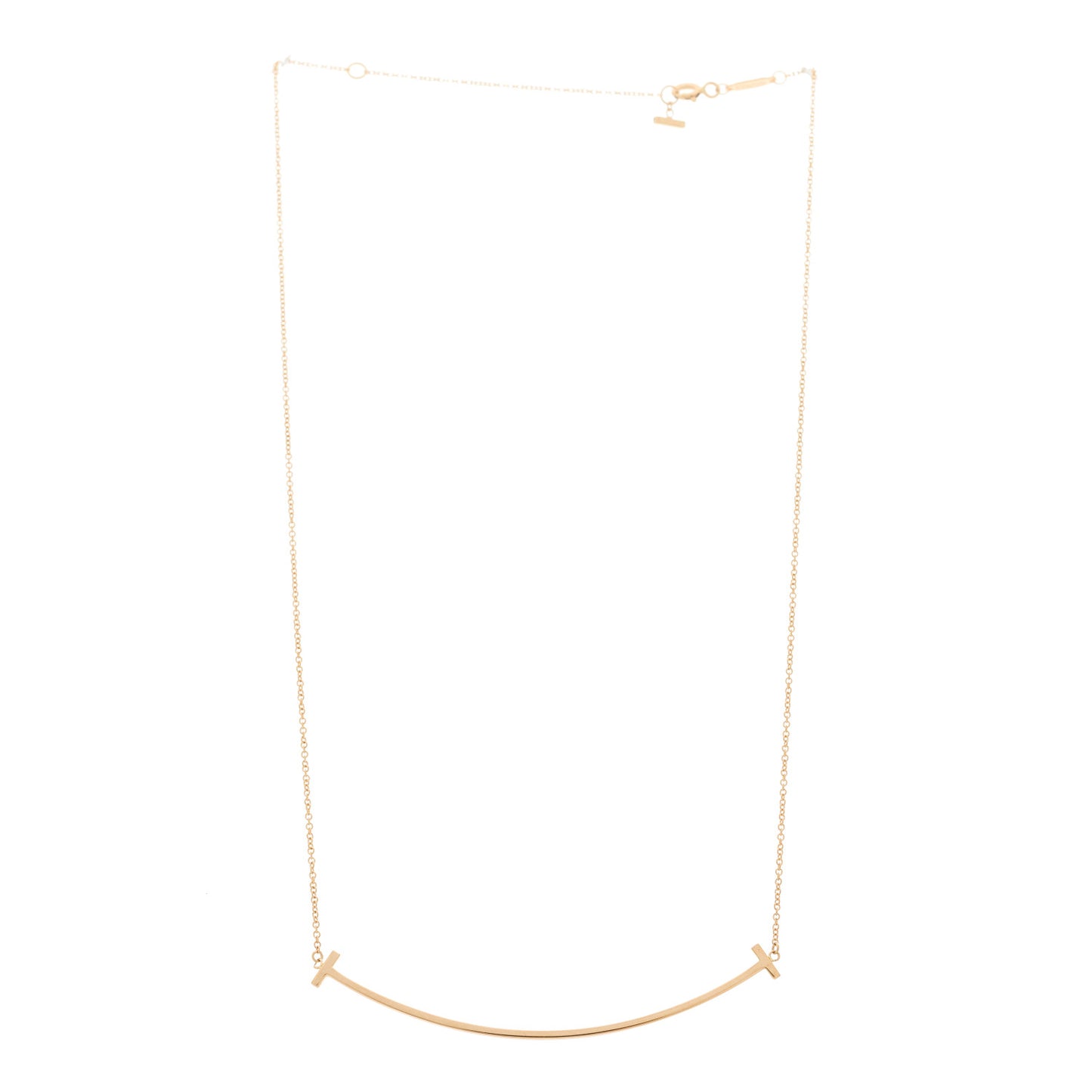18K Rose Gold Large T Smile Pendant Necklace