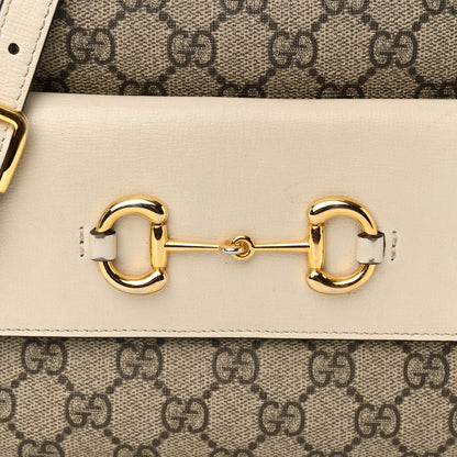 Gucci GG Supreme Monogram Small Horsebit 1955 Shoulder Bag Beige Mystic White 8 of 12