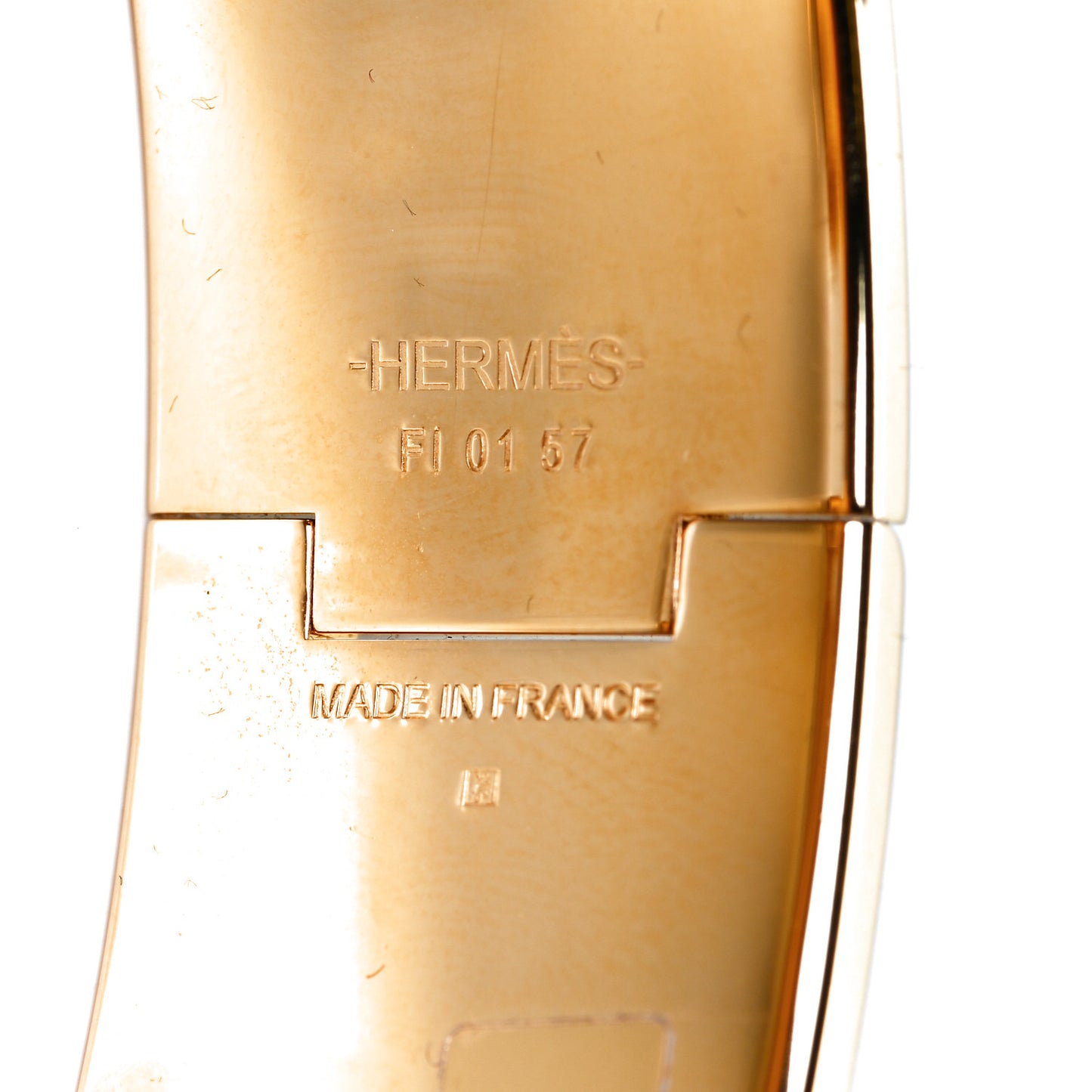 Enamel Wide Clic Clac H Bracelet GM White