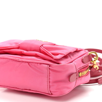 Prada Tessuto Nylon Bow Camera Bag Begonia 10 of 14