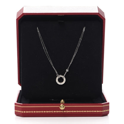 Cartier 18K White Gold 2 Diamond LOVE Necklace 6 of 6