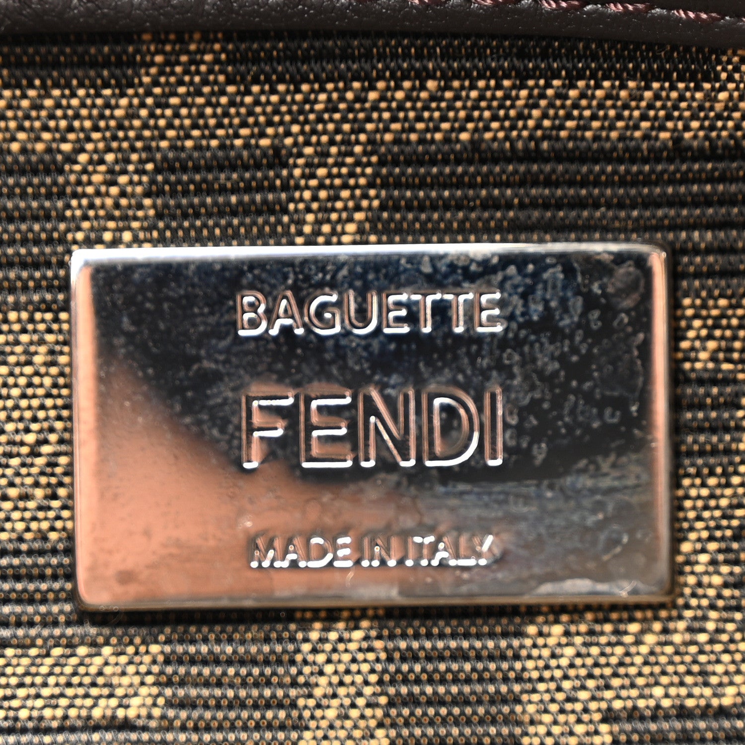 Fendi Fabric Jacquard FF 1974 Crystal Embellished Baguette Tobacco Moro Multicolor 6 of 10
