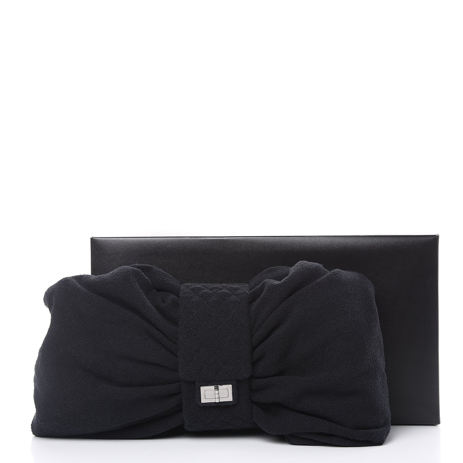 Chanel Terry Cotton Large Reissue Bow Hobo Black 9 of 9