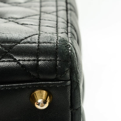 Christian Dior Vintage Lambskin Cannage Large Lady Dior Black 14 of 14