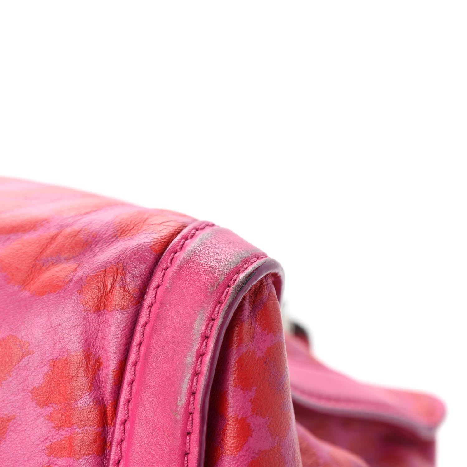 Alexander McQueen Calfskin Leopard Print Small Skull Padlock Zip Around Tote Pink 10 of 20