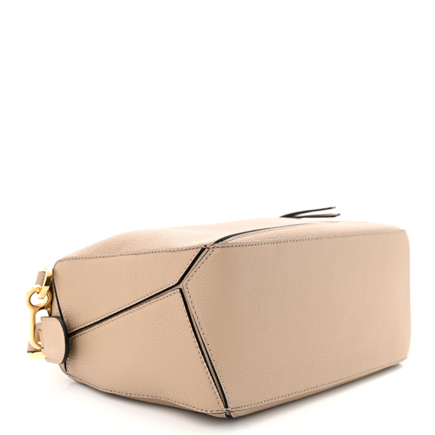Grained Calfskin Small Puzzle Bag Sand