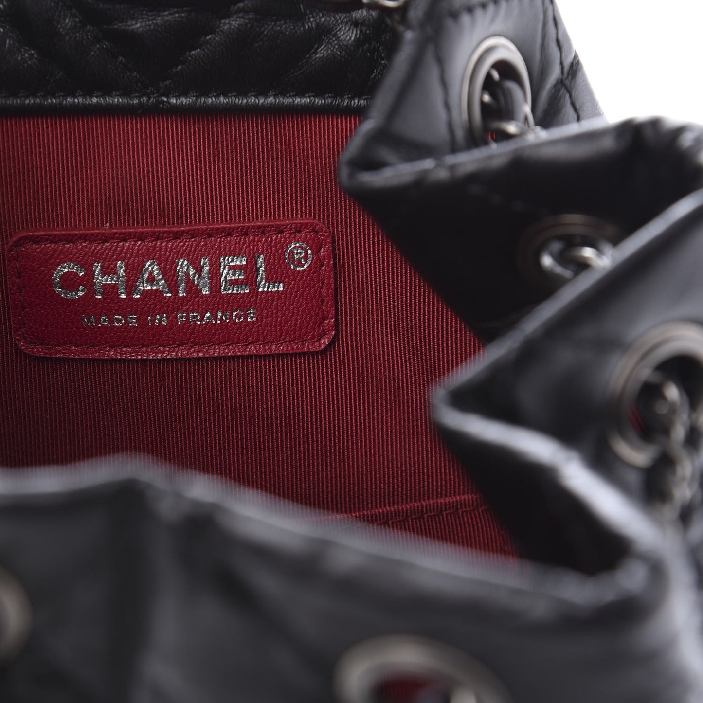 Aged Calfskin Quilted Gabrielle Backpack Black