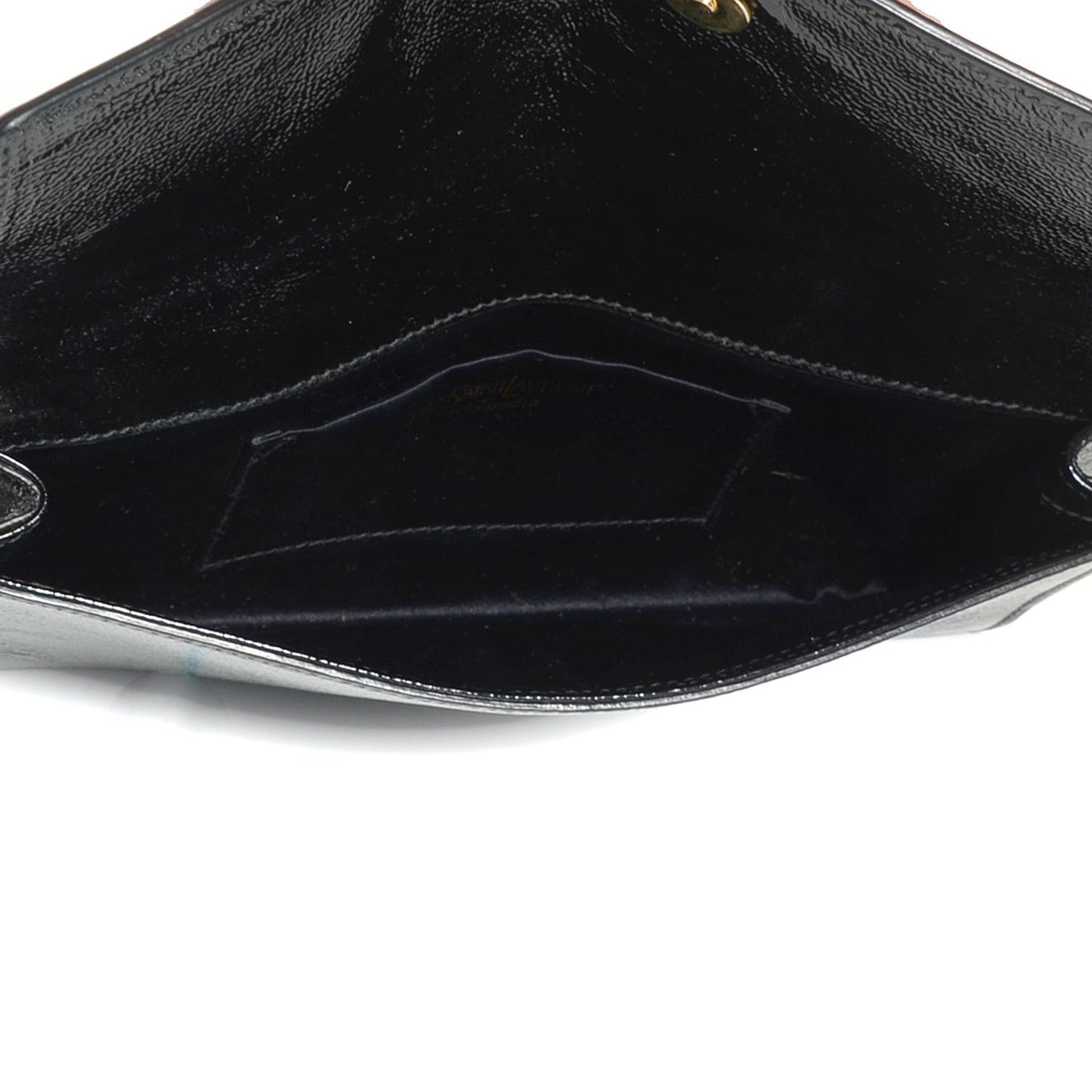 Textured Patent Monogram Small Belle De Jour Clutch Black