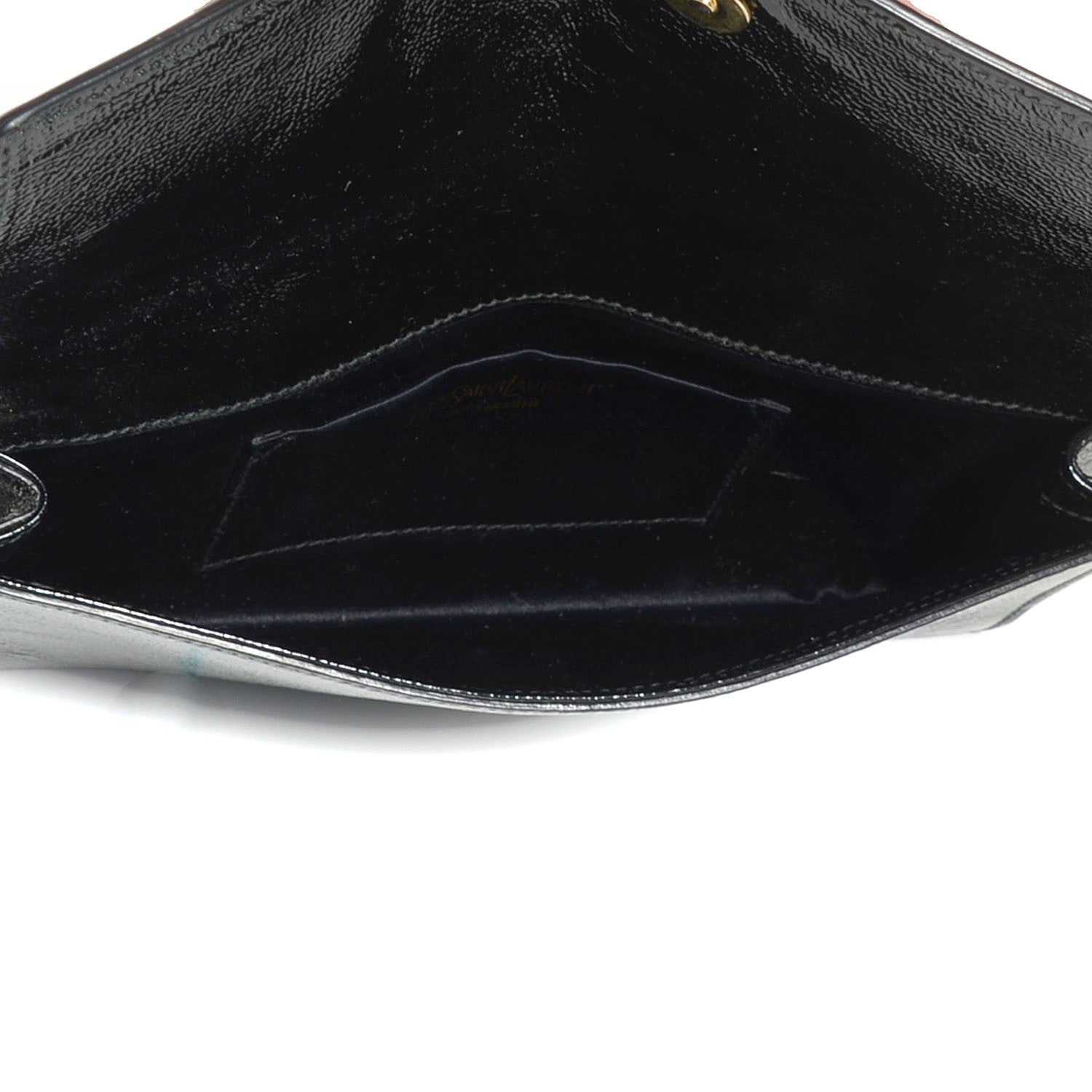 Saint Laurent Textured Patent Monogram Small Belle De Jour Clutch Black 5 of 7