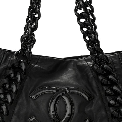 Chanel Calfskin Modern Chain Rhodoid East West Tote Black 8 of 14