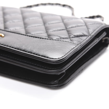 Chanel Aged Calfskin Quilted Gabrielle Wallet On Chain WOC Black 11 of 13