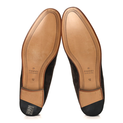 Gucci Luxury Suede GG Monogram Horsebit Mens Jordy Loafers 12 Night Cocoa 11 of 20