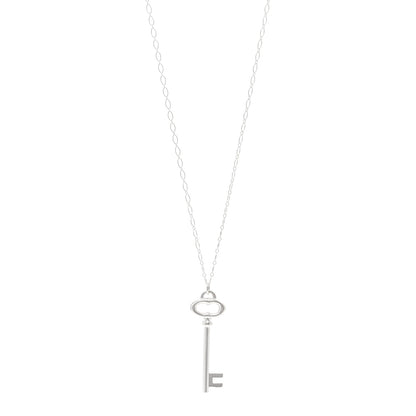 Tiffany Sterling Silver Oval Key Pendant Necklace 1 of 5