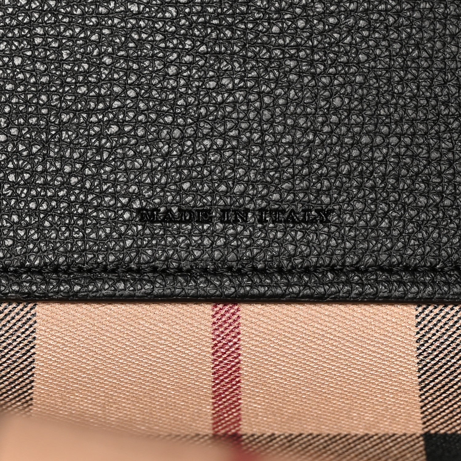 Burberry Grainy Calfskin Haymarket Check Medium Reversible Tote Black 10 of 22