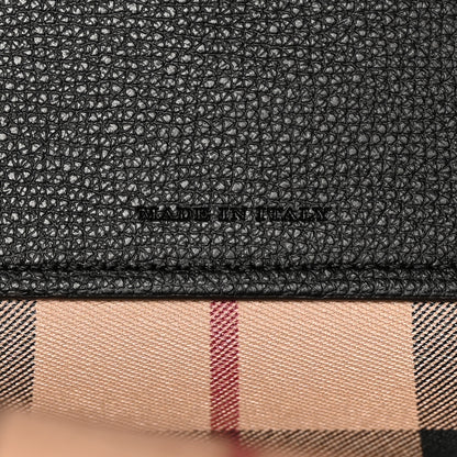 Burberry Grainy Calfskin Haymarket Check Medium Reversible Tote Black 10 of 22