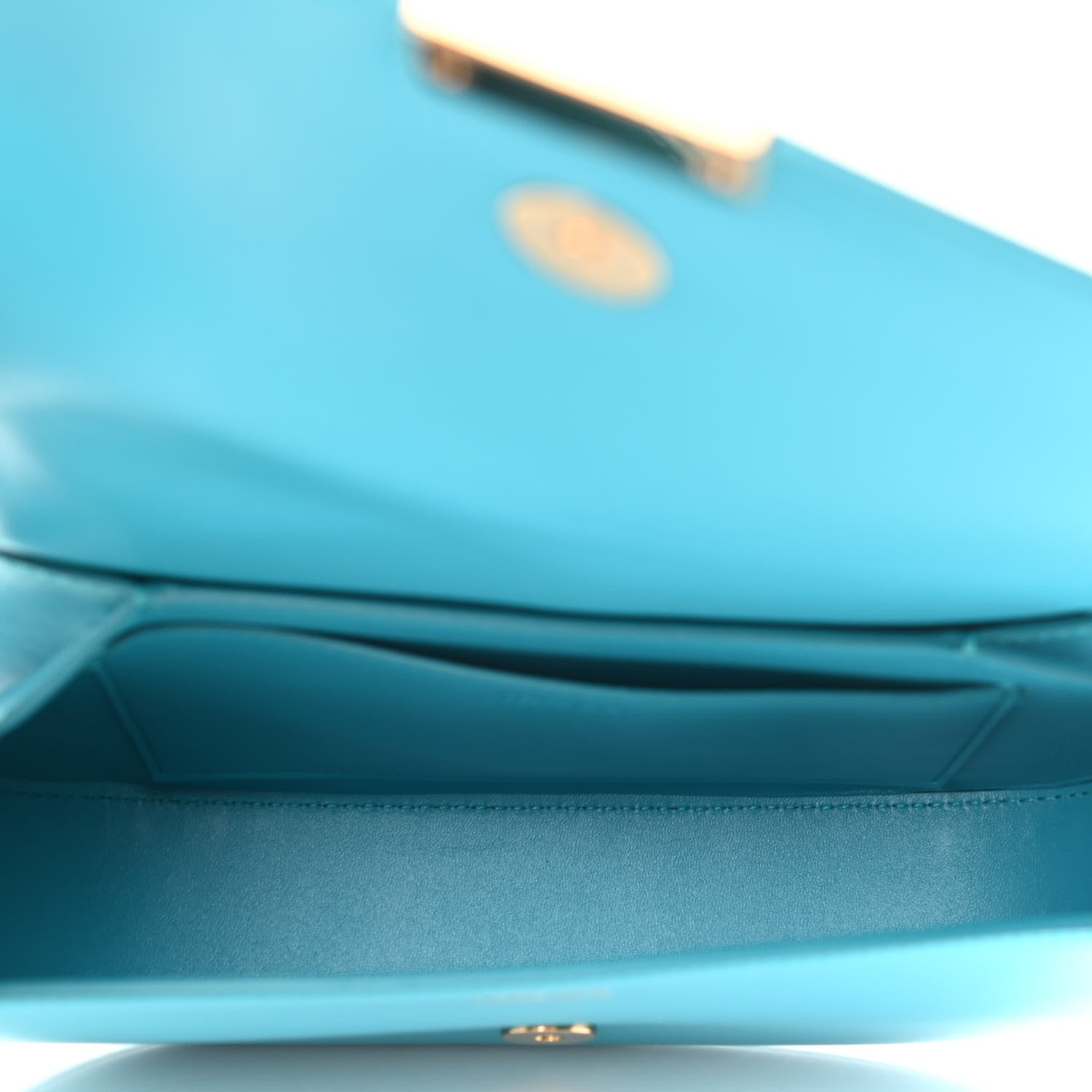 Versace Calfskin Medium Greca Goddess Shoulder Bag Light Blue 4 of 8