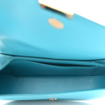 Versace Calfskin Medium Greca Goddess Shoulder Bag Light Blue 4 of 8