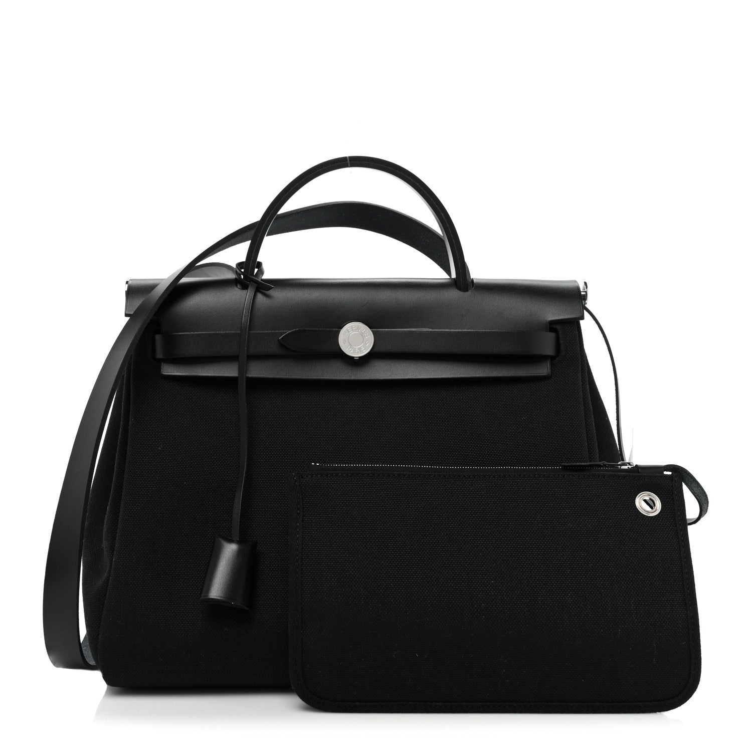 Hermes Military Toile Vache Hunter Herbag Zip PM 31 Black 3 of 11