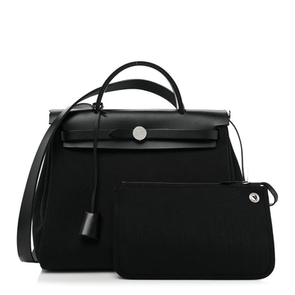Hermes Military Toile Vache Hunter Herbag Zip PM 31 Black 3 of 11