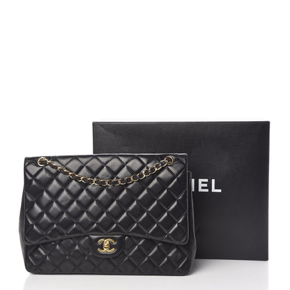 Chanel Lambskin Quilted Maxi Single Flap Black 23 of 23