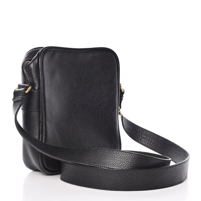 Gucci Grained Calfskin Logo Messenger Bag Black 3 of 13